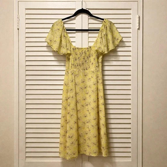 Line & Dot Yellow Floral Mini Dress - Picture 3 of 4